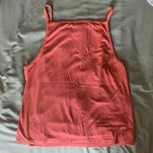 Bright Coral, Haltered Tank- L